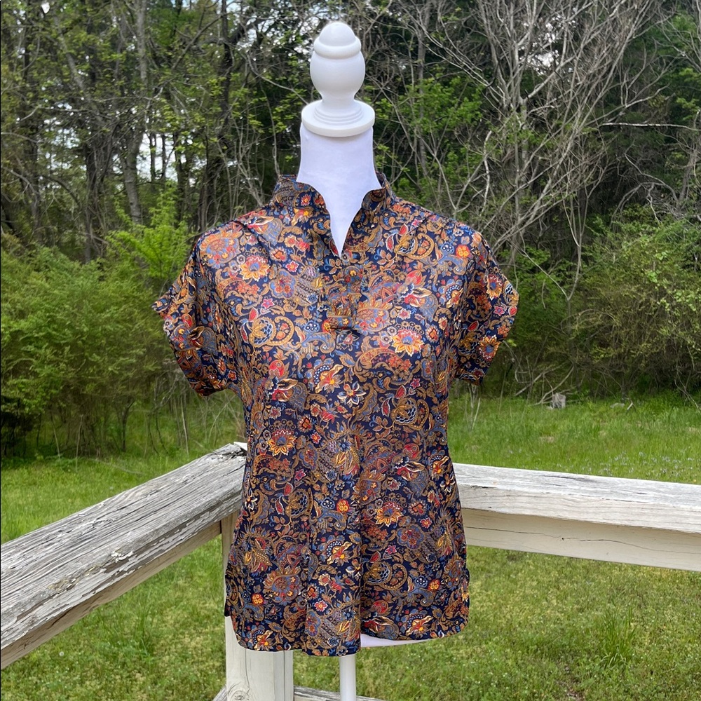 Vintage Graff Colorful Floral Paisley Vintage Top Size Small